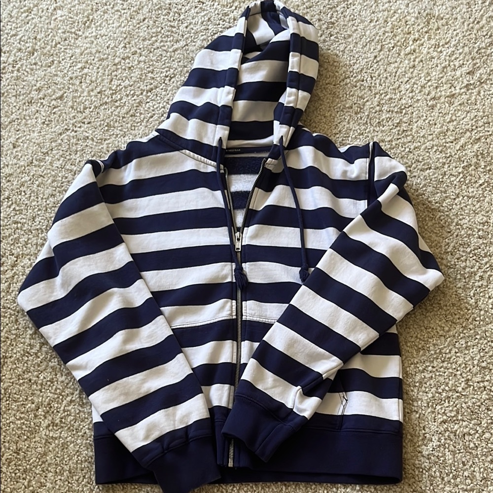 Brandy melville striped zip up